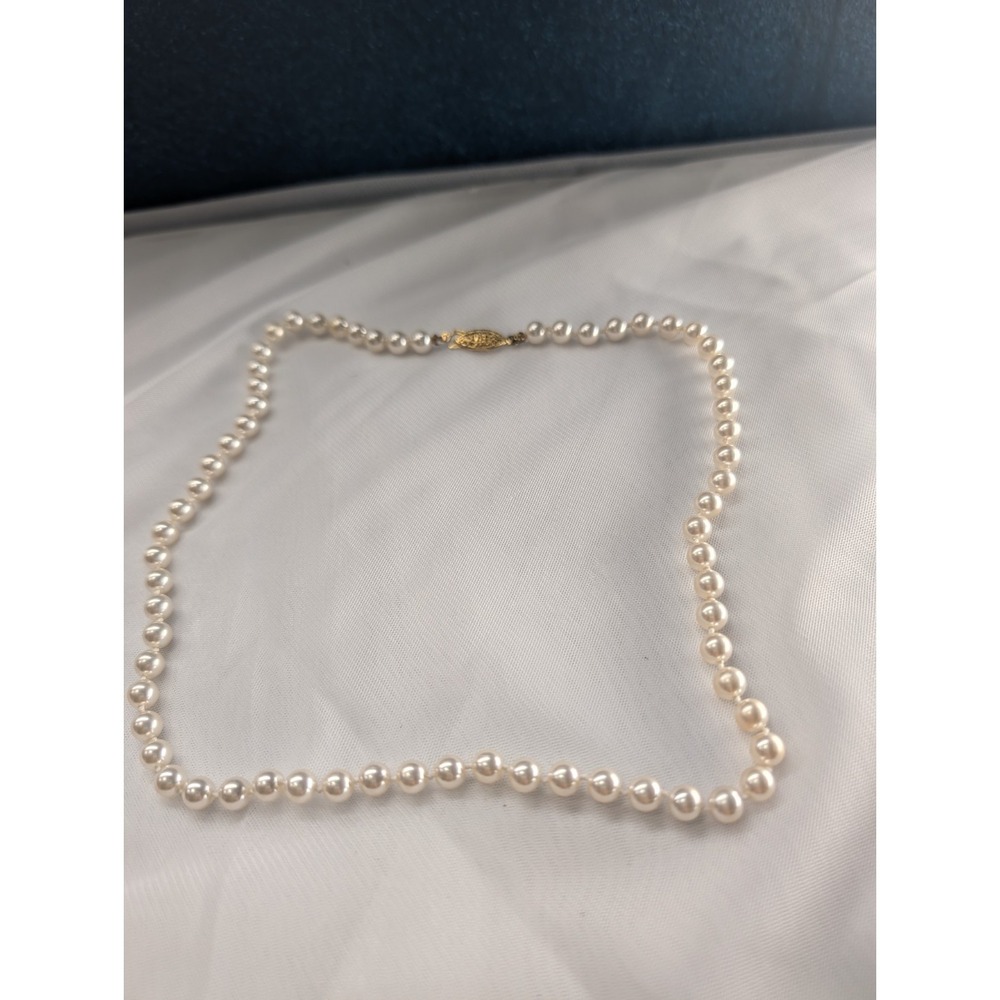 1950s/60s Style Cream Faux Pearl Necklace, 18-Inch Princess Length Vintage